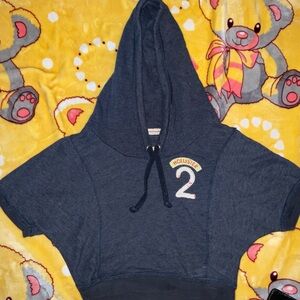 Hollister Navy Short Sleeve Hoodie